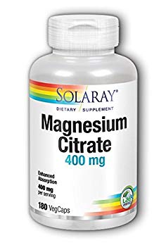 Solaray Magnesium Citrate 400 Mg Supplements, 180 Count