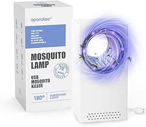 Lampe Anti Moustiques, Piège à Insectes électrique USB avec Lampe UV, 180°Lumière Tueuse de Moustiques Zapper pour Cuisine Chambre d'enfants Intérieure et L'extérieur