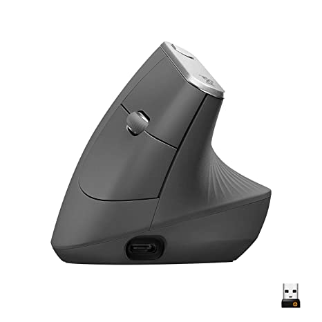 Logitech MX Vertical Advanced Ergonomic Mouse, Wireless via Bluetooth or Included USB Receiver