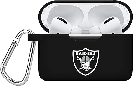 GAME TIME Las Vegas Raiders Silicone Case Cover Compatible with Apple AirPods Pro Battery Case Black