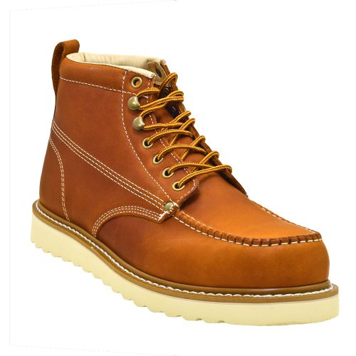 Golden Fox Men's Premium Leather Soft Toe Light Weight Industrial Construction Moc Work Boots Insulated
