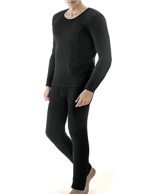 Ekouaer Men's Long Thermal Underwear Fleece Lined Winter Base Layering Set