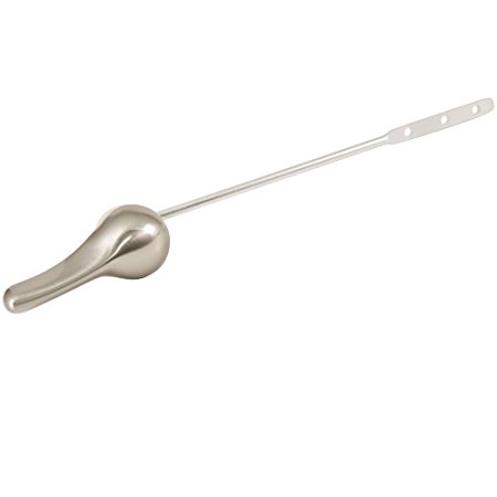 Universal Toilet Tank Flush Lever with Locking Nut - Satin Nickel, Fits Most Toilets
