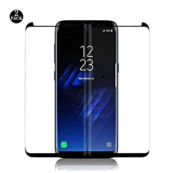 [2-Pack] Samsung Galaxy S9 with Screen Protector, no Bubbles, Easy to Carry, Three-Dimensional Curved Glass, 9H Hardness, Anti-Fingerprint, Ultra-Thin, Anti-Fingerprint