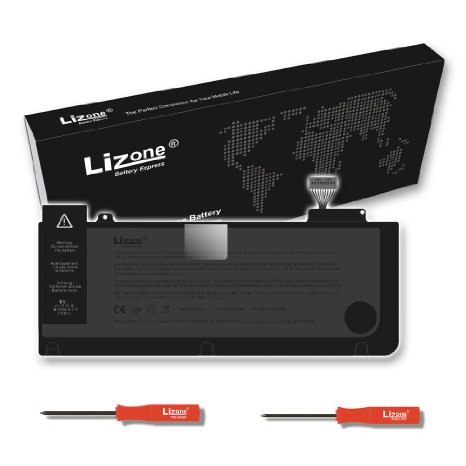 Lizone New Laptop Battery For Apple MacBook Pro A1278 Early 2011 2012 Mid 2009 2010 Late 2011 Version Apple A1322 020-6764-A 020-6765-A Laptop BatteryLi-Polymer 1095V6000mAH 655WH