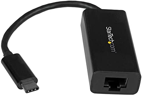 StarTech.com US1GC30B USB-C to Gigabit Ethernet Adapter – Black – Thunderbolt 3 Port Compatible – USB Type C Network Adapter