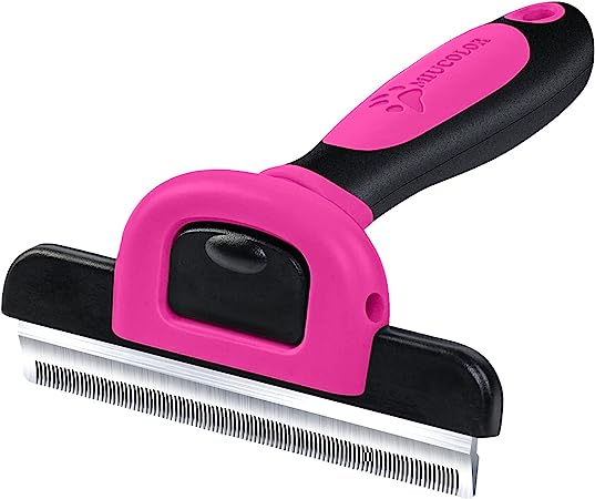 MIU COLOR Pet Grooming Brush, Deshedding Tool for Dogs & Cats, Effectively Reduces Shedding by up to 95% for Short Medium and Long Pet Hair, Hot Pink