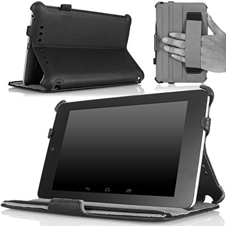 MoKo Google Nexus 7 Case - Slim-Fit Multi-angle Folio Cover Case for Google Nexus 7 Android Tablet by ASUS, BLACK (with Smart Cover Auto Wake/Sleep Feature)