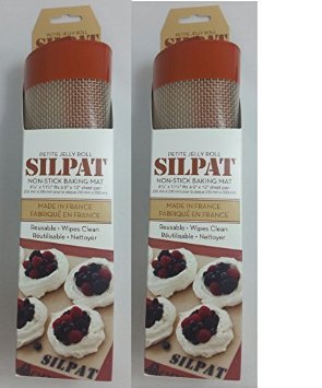 Silpat AE295205-01 Premium Non-Stick Silicone Baking Mat, 11-3/4-Inch x 8-1/4-Inch (2 pack)