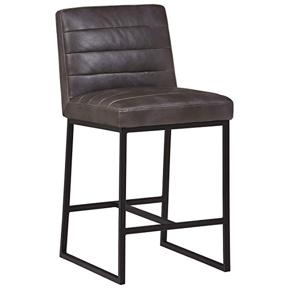 Rivet Decatur Modern Barstool - 22 x 18 x 37 Inches, Gray