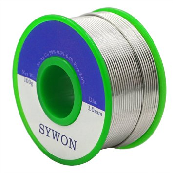 Sywon 1.0mm 100g Lead Free Solder Wire Rosin Core Tin Reel, Sn 99% Ag 0.3% Cu 0.7%
