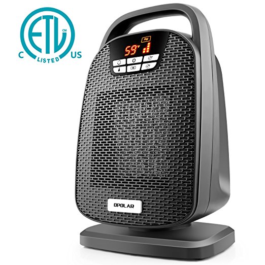 Ceramic Space Heater, Indoor Digital Oscillating Personal Heater with Over-Heat and Tilt Protection, Carrying Handle, 1500/1000 Watt Shut Off and Turn on Timer, Quiet Operation for Home, Office