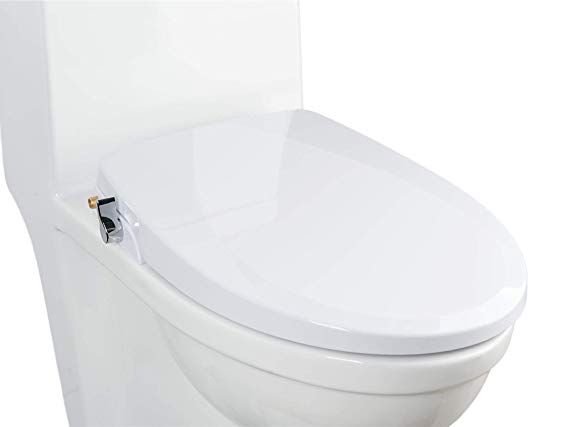 IBAMA Bidet Toilet Seat with Self Cleaning Dual Nozzles, Elongated Advanced Soft Closed Toilet Seat Separated Rear & Feminine Cleaning Natural Water Spray, Easy DIY Installation