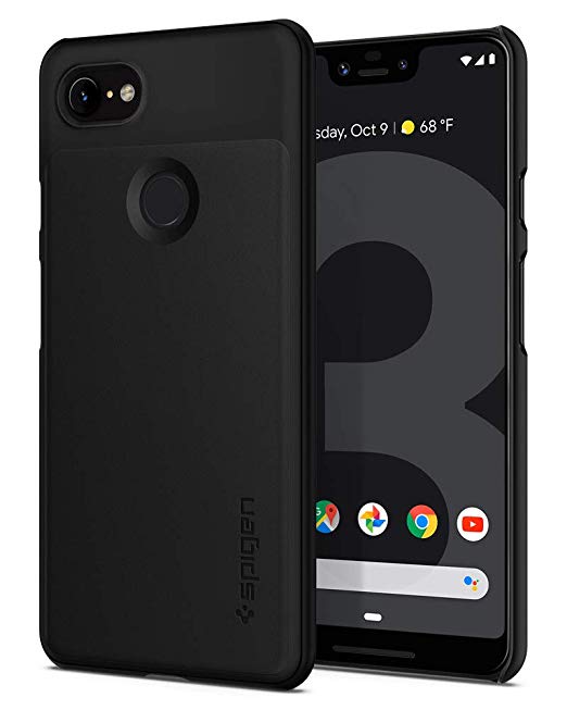 Spigen [Thin Fit] Case for Google Pixel 3 XL, Slim Protection Hard PC Material Premium Slim Profile Matte Finish Phone Cover for Google Pixel 3 XL Case - Black