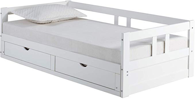 Alaterre Furniture Melody Extendable Bed Daybed, White