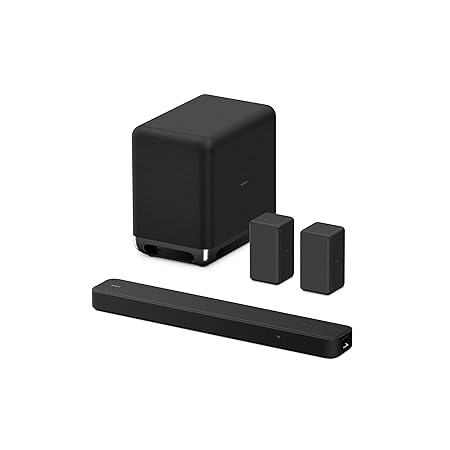 Sony HT-S2000 5.1ch Dolby Atmos Compact Soundbar Home Theatre System with SA-SW5 Wireless Subwoofer and SA-RS3S Rear Speaker(Dolby Atmos/DTSX, Bluetooth Connectivity, HDMI, Optical,HEC App Control)