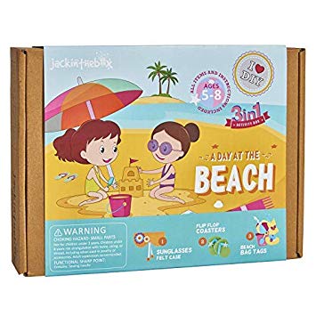 A Day at The Beach Art and Craft Kit for Girls | 3 Craft Projects-in-1 | Best Girl Gift for Ages 5 to 8 Years | Includes Beautiful Felt and Foam Embellishments (A Day at The Beach 3-in-1)