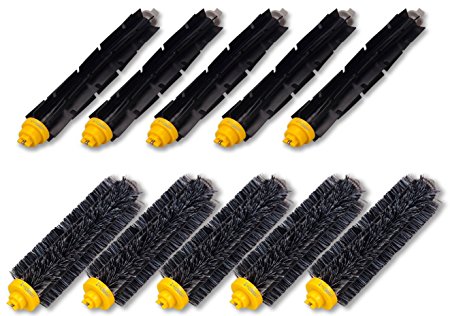 I-clean 5 Set Replacement Brush Kits For iRobot Roomba 700 Series 760 770 780 790 Bristle Brush and Flexible Beater Brush