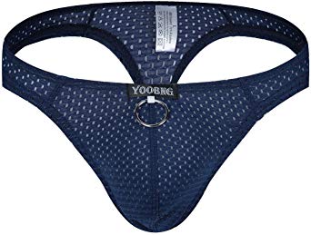 YOOBNG Men's Sexy G-String Breathable Hole Underwear Bikini Low Rise Pouch Briefs