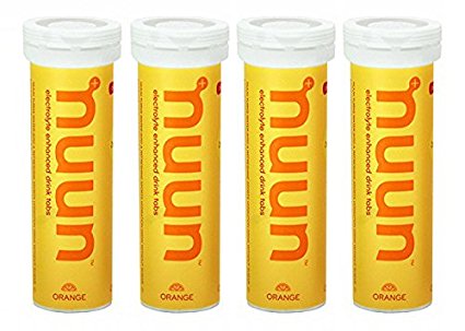 Nuun: Past Formula Electrolyte Enhanced Drink Tabs, Orange, Box of 4 Tubes