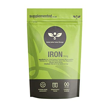 Iron 14mg 180 Tablets, 100% RDA UK Made. Pharmaceutical Grade