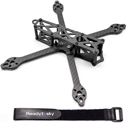 Readytosky 215mm FPV Racing Drone Frame 5 inch Carbon Fiber Quadcopter Frame Kit for Martian V with 5mm Arm Lipo Battery Strap