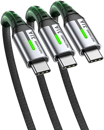 USB C Cable, [5 Pack 3.1A] QC 3.0 Fast Charging USB Type C Cable, INIU (3.3 3.3 6 6 10ft) Nylon Braided Phone Charger USB-C Cord