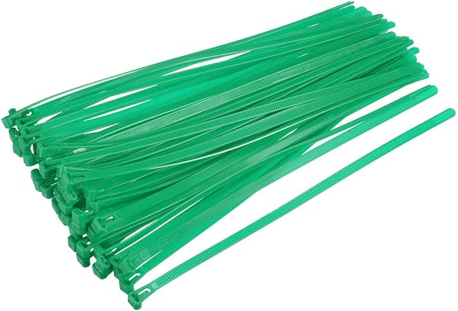 uxcell 40pcs Reusable Cable Ties 18 Inch x 0.3 Inch Adjustable Nylon Zip Ties Wraps Green