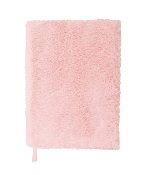 Bewaltz Furry Notebook 6” X 8.5” Office School Diary Notepad with Ballpoint Pen Gift, Perfect Diary or Journal for Girls, Tweens and Teens, Adults, Pink