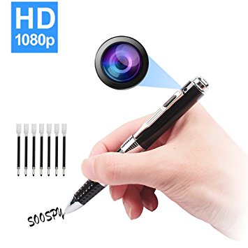 Spy Pen Hidden Camera , SOOSPY 1080P HD Mini Portable Camera Video & Photo Recorder Multifunction DVR Cam with Free 7 Black Refill