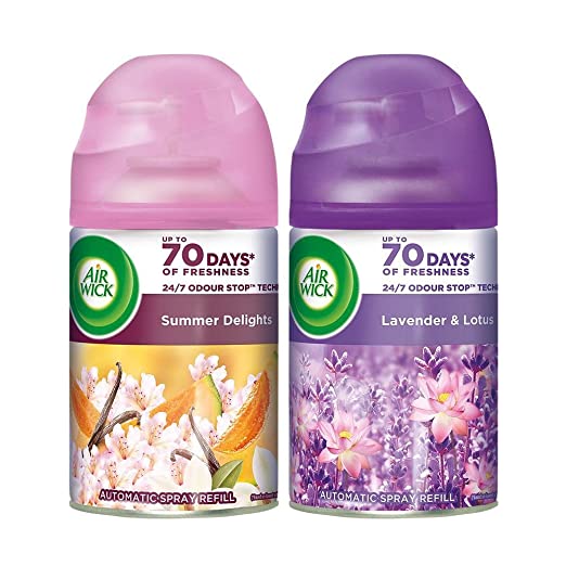 Airwick Freshmatic Refill Life Scents Summer Delights - 250 ml & Scents of India Freshmatic Air Freshener Refill - 250 ml (Hills of Munnar) Combo