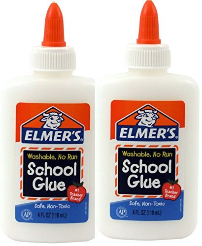 Elmer's Washable No-Run School Glue, 4 oz, 2 Bottles (E304)