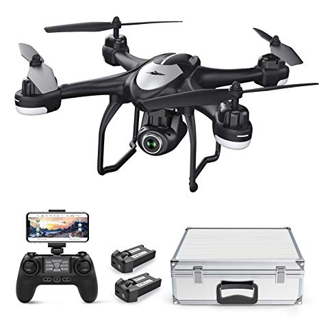 Potensic T18 Camera Drone, FPV RC Quadcotper with 1080P HD Camera Live Video, GPS Auto Return Home, Altitude Hold, Follow Me, 2 Batteries and Aluminum Carrying Case