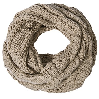 Loritta Womens Winter Warm Ribbed Thick Knit Infinity Scarf Circle Loop Cowl Scarf