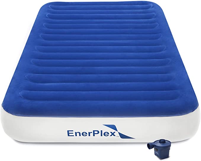 EnerPlex No Outlet Needed Luxury Series Twin Air Mattress with High Speed Wireless Pump Luxury Twin Size Airbed Inflatable Blow Up Bed for Home Camping Travel 2-Year Warranty