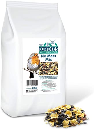 Birdies No Mess Bird Seed Mix - Bird Food Wild Birds - 20KG - Premium Bird Seeds