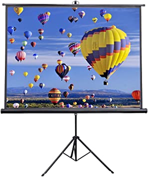 VIVO 84 inch Portable Indoor Outdoor Projector Screen, 84 Inch Diagonal Projection HD 4:3 Projection Pull Up Foldable Stand Tripod (PS-T-084)