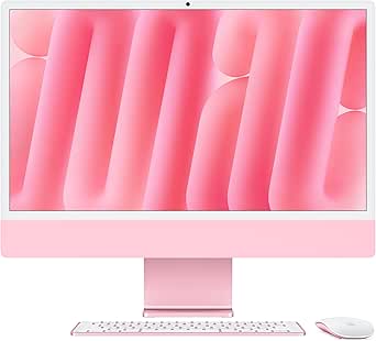 Apple 2024 iMac All-in-One Desktop Computer with M4 chip with 8-core CPU and 8-core GPU: Built for Apple Intelligence, 24-inch Retina Display, 16GB Unified Memory, 256GB SSD Storage; Pink