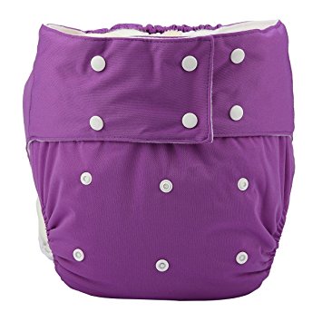 Sigzagor Teen Adult Cloth Diaper Nappy Reusable Washable For Disability Incontinence For Women Girls (Purple)