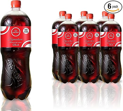 Kingsley Cola, Carbonated Soft Drink. Manufactured in the UK, 100% Natural Flavourings, Gluten Free & Vegan Friendly (Case of 6 x 2L Bottles)