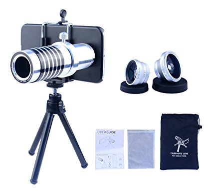 Apexel Samsung Galaxy Note 5 Camera Phone Lens Kit Including 14x Manual Focus Telephoto Lens/ Fisheye Lens/ Wide Angle Lens/Macro Lens with Mini Tripod /Universal Phone Holder / Hard Back Case for Samsung Galaxy Note 5