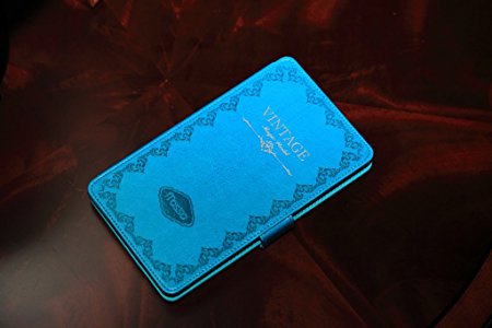 Mosiso Classic Retro Book Style Smart Case for New Nexus 7 2nd Gen - Slim-Fit Multi-angle Stand (Blue)
