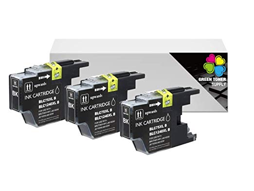 3-Pack Brother Compatible LC75 (LC-75) Black High Yield Ink for MFC-J280W,J425W,J430W,J435W,J825DW,J835DW,J5910DW,J625DW,J6510DW,J6710DW,J6910DW,