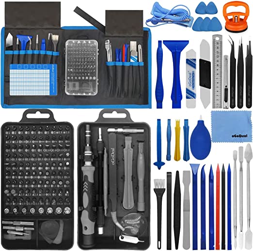 oGoDeal 155 in 1 Computer Repair Kit,Professional Electronic Repair Kit for Computer, iPhone, Laptop, PC, Tablet,Cell phone, Nintendo,PS3,PS4,Xbox,Macbook,Camera,Toy,Drone Black