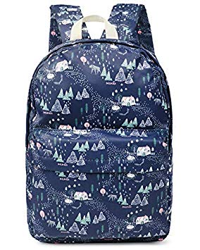 FITMYFAVO Backpack for Teens with Multi-Pockets | Bookbag Daypack Travel Bag (Forest Blue)