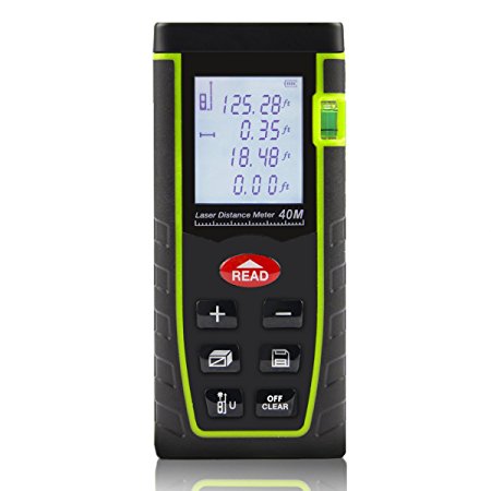 Shentec Laser Measuring Device, 131ft Handheld Laser Tape Measure with Pythagorean Mode, Area & Volume Calculation Laser Measure Rangefinder (AAA Batteries Include)