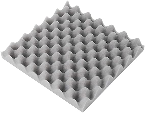 12 Pcs Wave Shape High Quality Acoustic Foam Tiles Panels -Soundproofing Studio Foam Panels For Studio KTV Soundproof Treatment Paint Pads Paper Wall Sticker 12" X 12" X 1" Grey