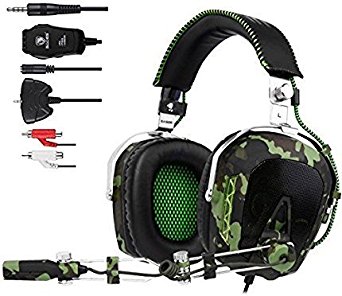 GW SADES SA926 Wired Stereo Over Ear Gaming Headset Headphones with Mic for PC/PS3/PS4/XBOX ONE/XBOX 360/Smartphones/Mac/Laptop/Computer(Camouflage)