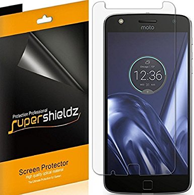 Motorola Moto Z Play Droid / Moto Z Play Screen Protector, [6-Pack] Supershieldz Anti-Bubble High Definition (HD) Clear Shield   Lifetime Replacements Warranty- Retail Packaging