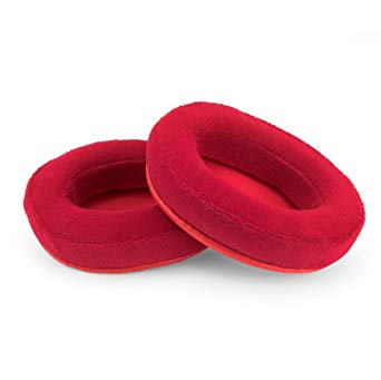 Brainwavz Replacement Memory Foam Earpads - Suitable for Many Other Large Over The Ear Headphones - Compatible with AKG, HifiMan, ATH, Philips, Fostex (Red Velour)